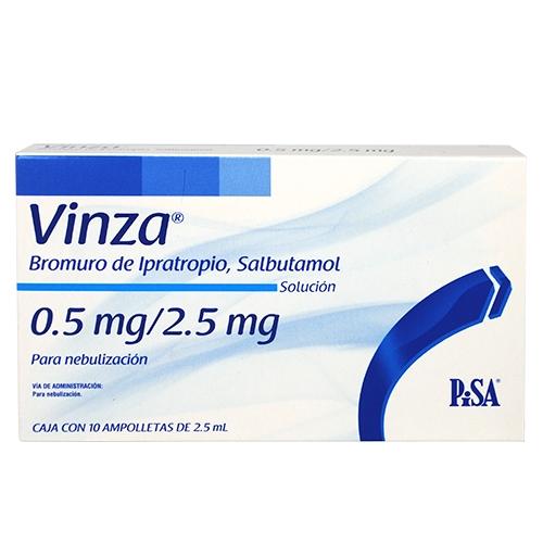 Vinza 0.5/2.5 Mg Con 10 Ampolletas 2.5 Ml Para Nebulizacion