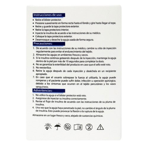 Aguja Insulina Dl 31 G X 8 Mm Con 10 Piezas