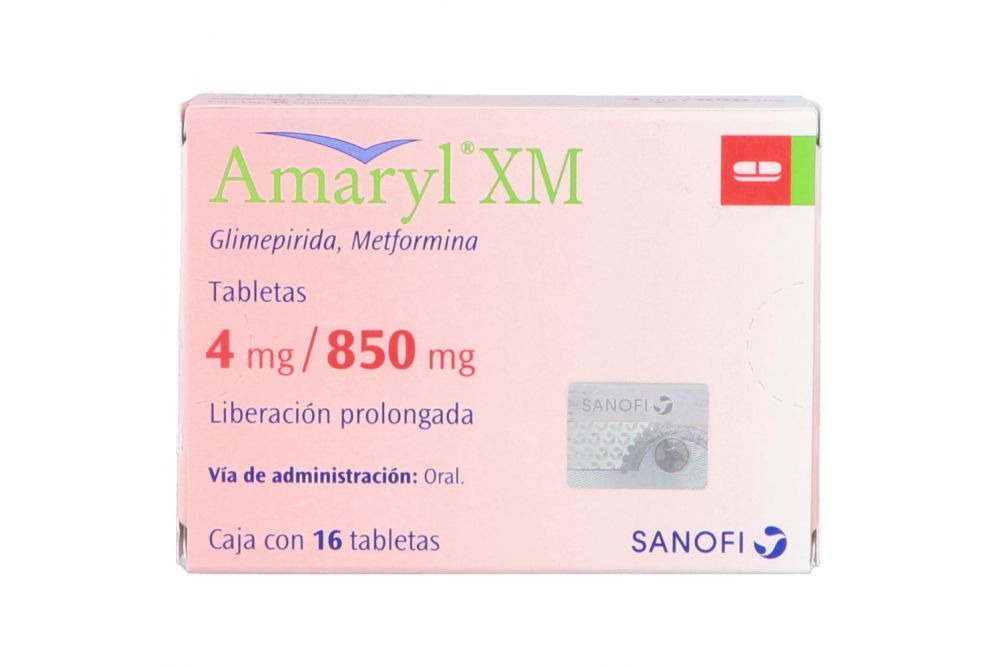 Amaryl Xm 4/850 Mg Con 16 Tabletas