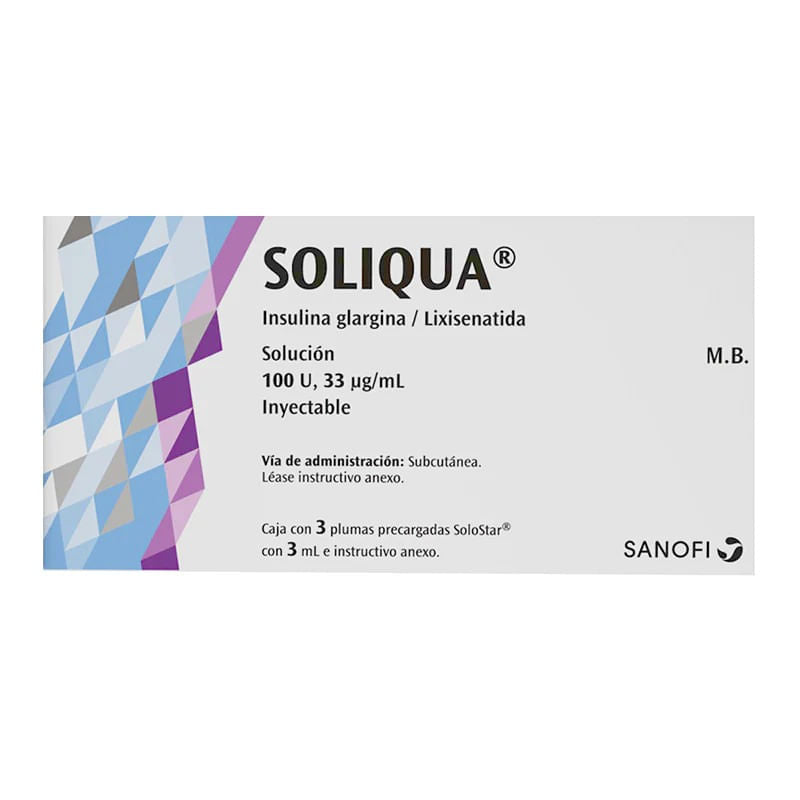 Soliqua 100U 33 Mcg Solucion Inyectable 3X3Ml