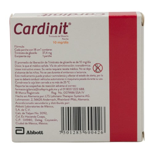 Cardinit 10 Mg Con 7 Parches
