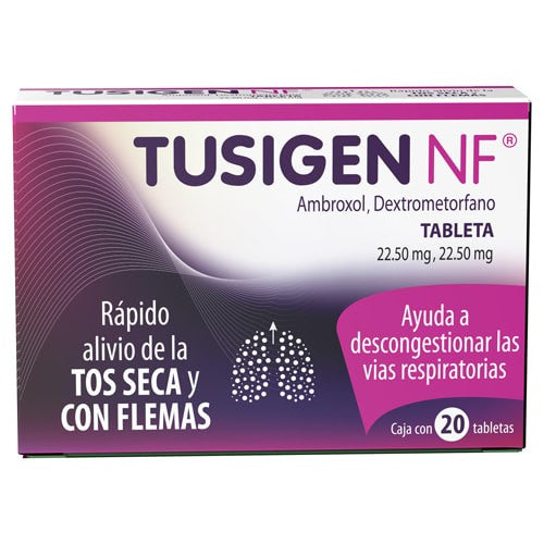 Tusigen Nf (Ambrosol/Dextrometorfano) Con 20 Tabletas