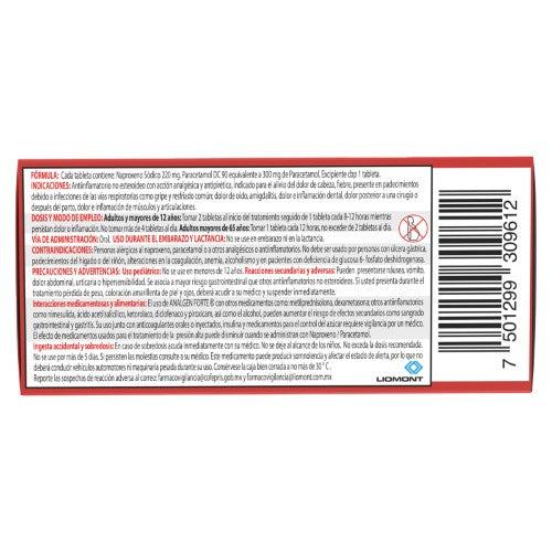 Analgen Forte 220/300 Mg Con 12 Tabletas