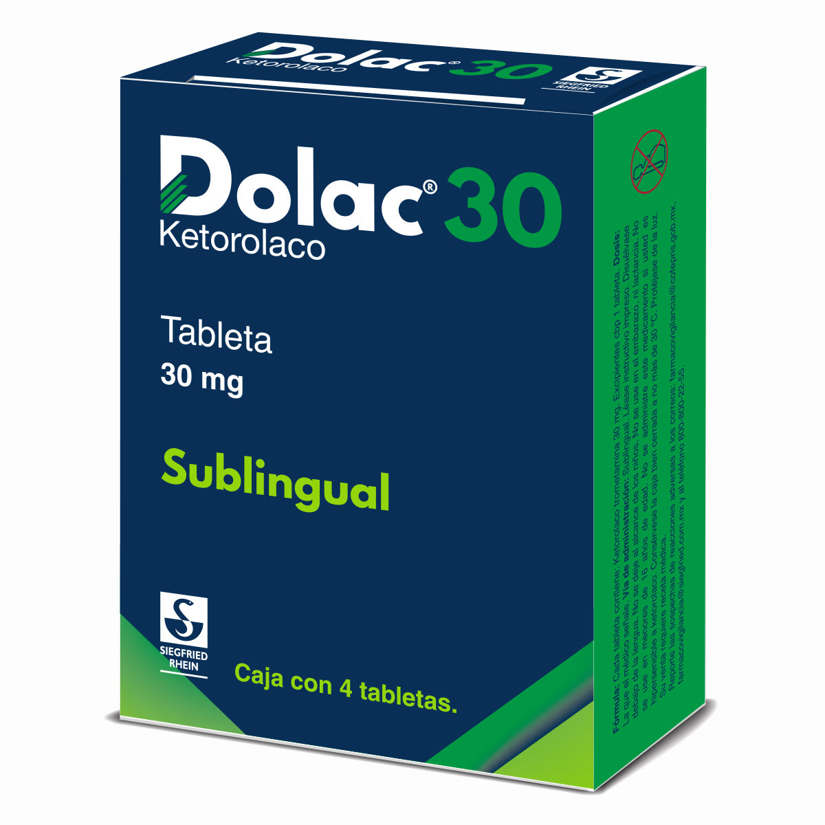 Dolac 30 Mg - Caja Con 4 Tabletas Sublingual (Ketorolaco)