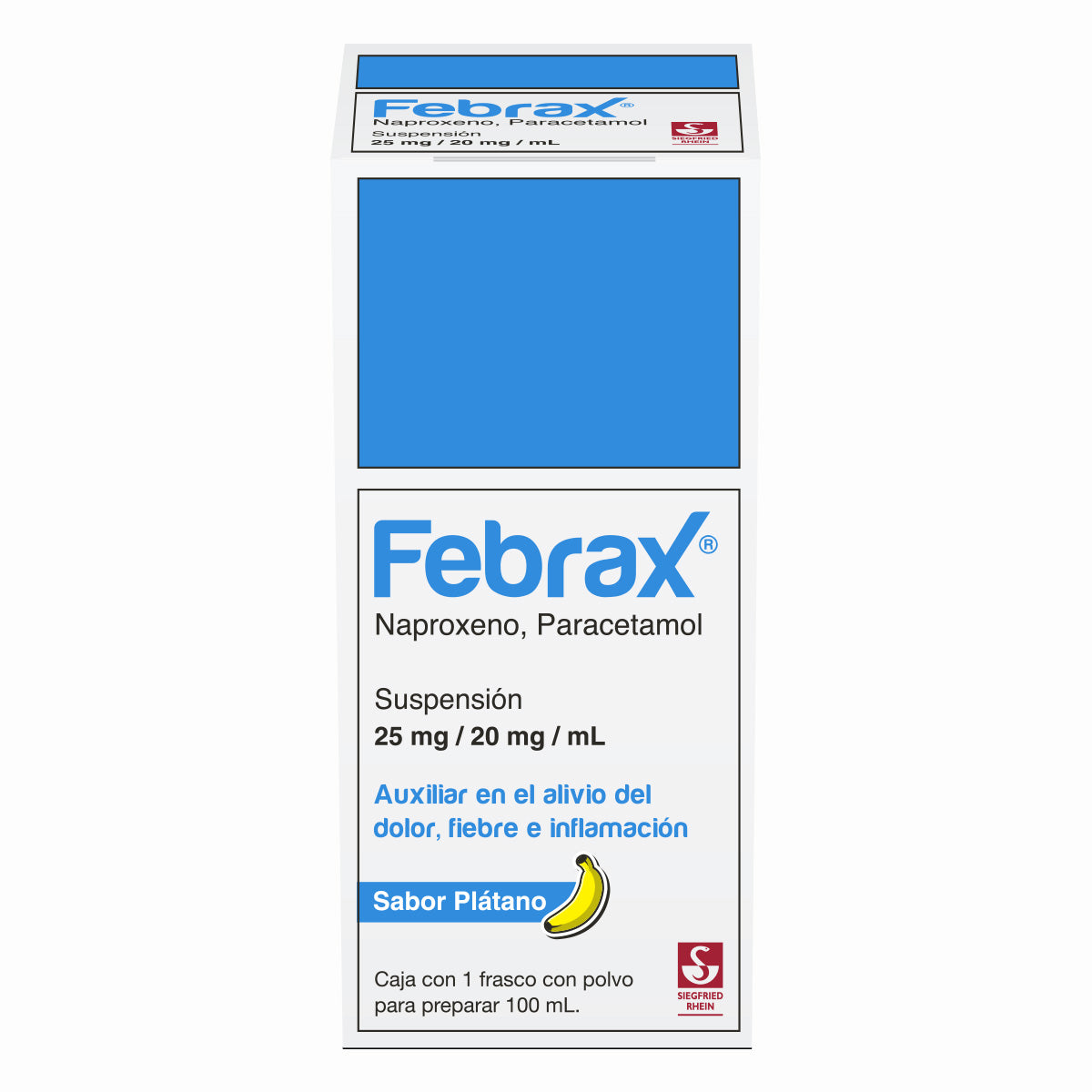 Febrax Niños 25 Mg / 20 Mg - Frasco 100 Ml (Naproxeno Y Paracetamol)