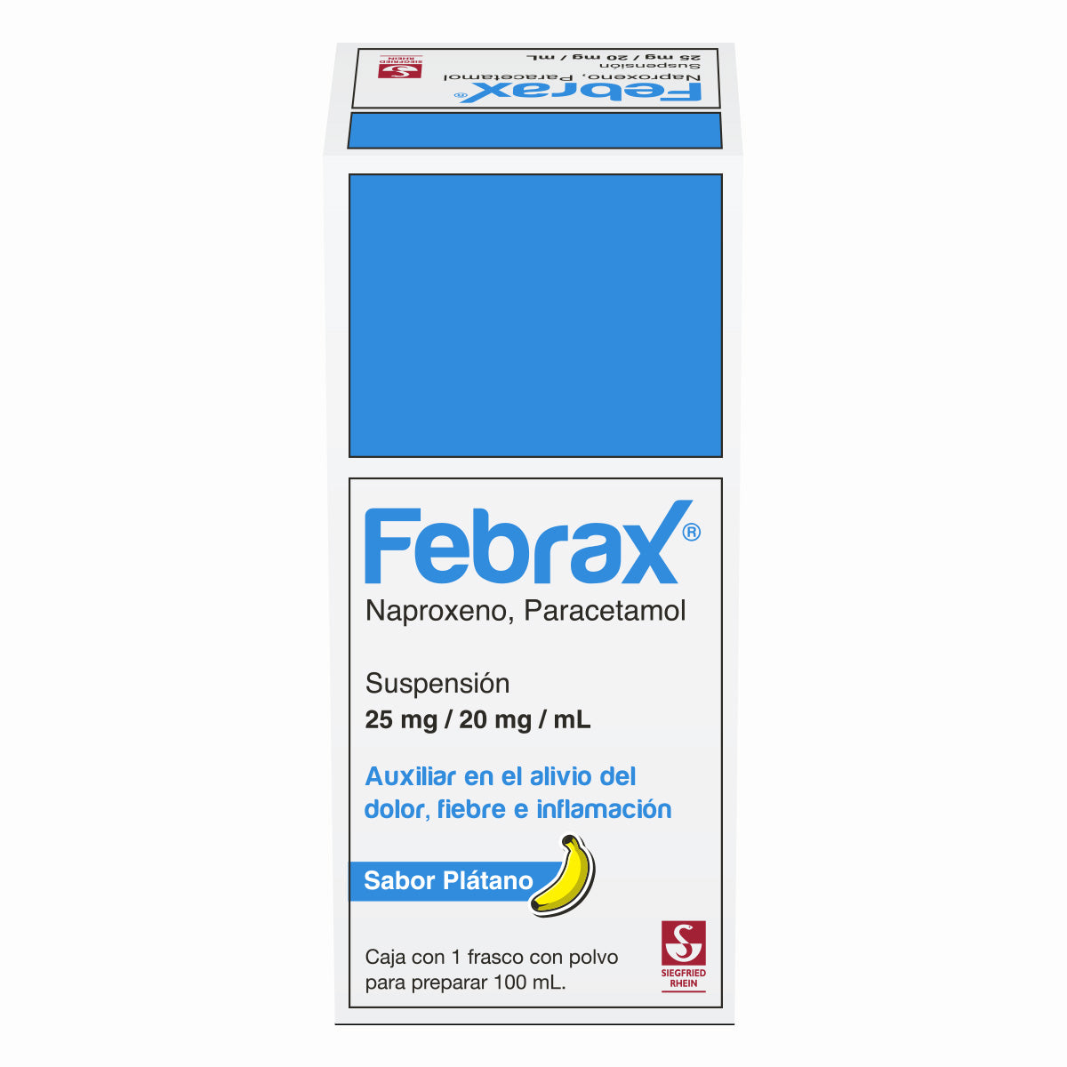 Febrax Niños 25 Mg / 20 Mg - Frasco 100 Ml (Naproxeno Y Paracetamol)
