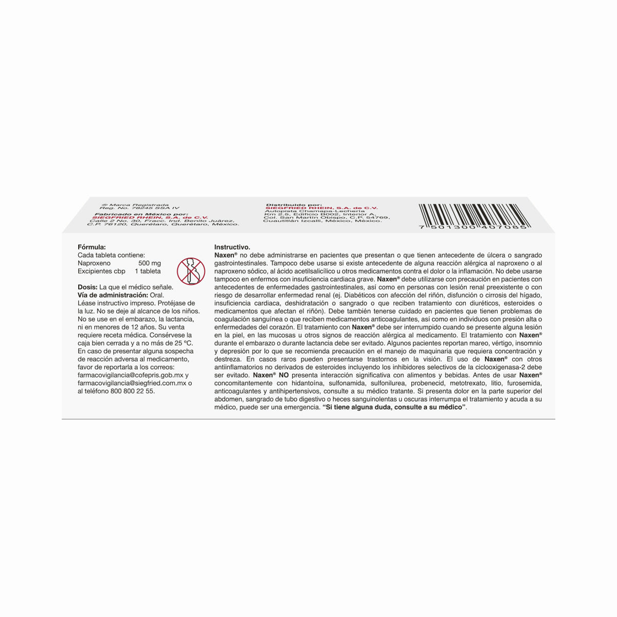 Naxen 500 Mg Tabletas 45
