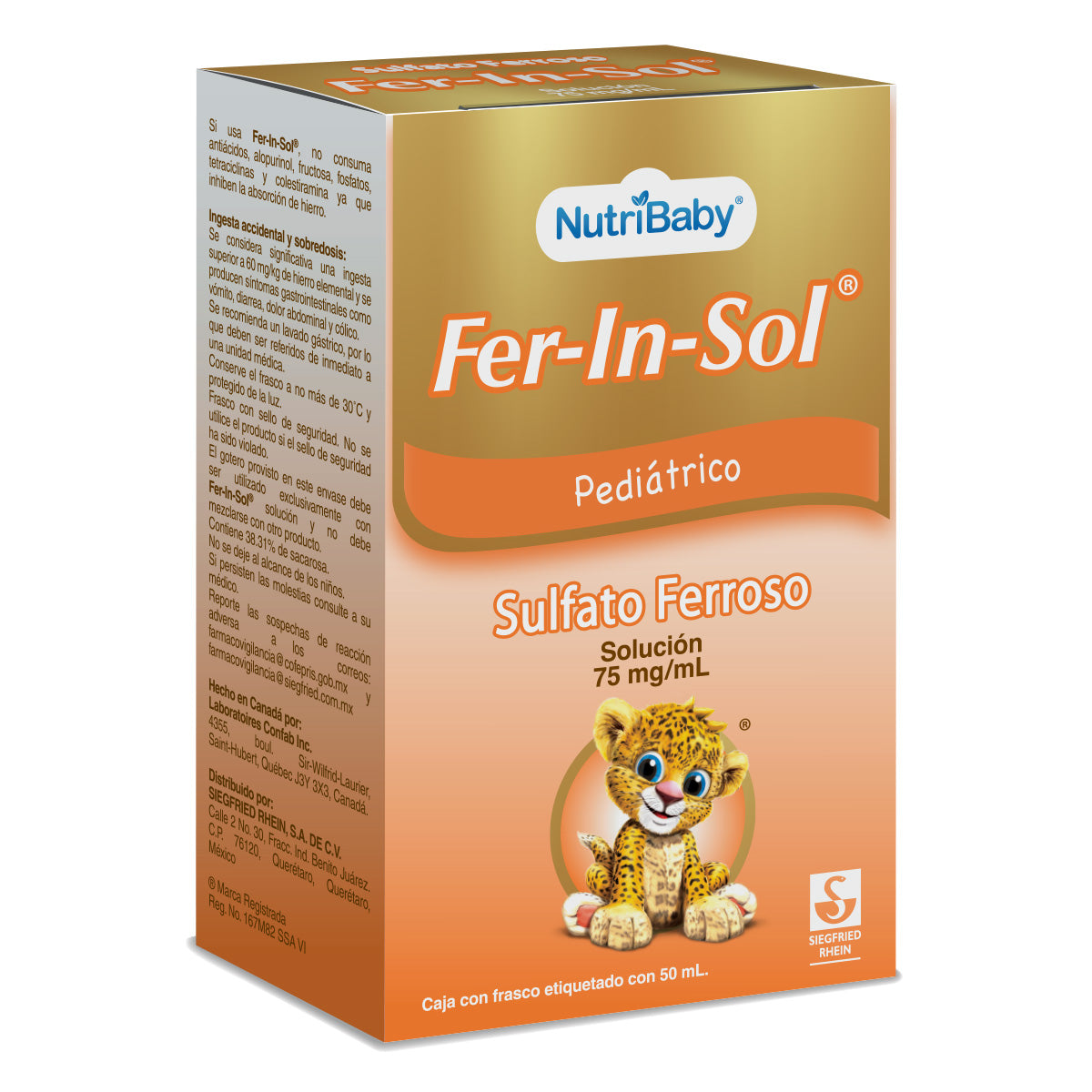 Fer-In-Sol Pediátrico 75 Mg - Frasco Con Gotero De 50 Ml (Hierro)