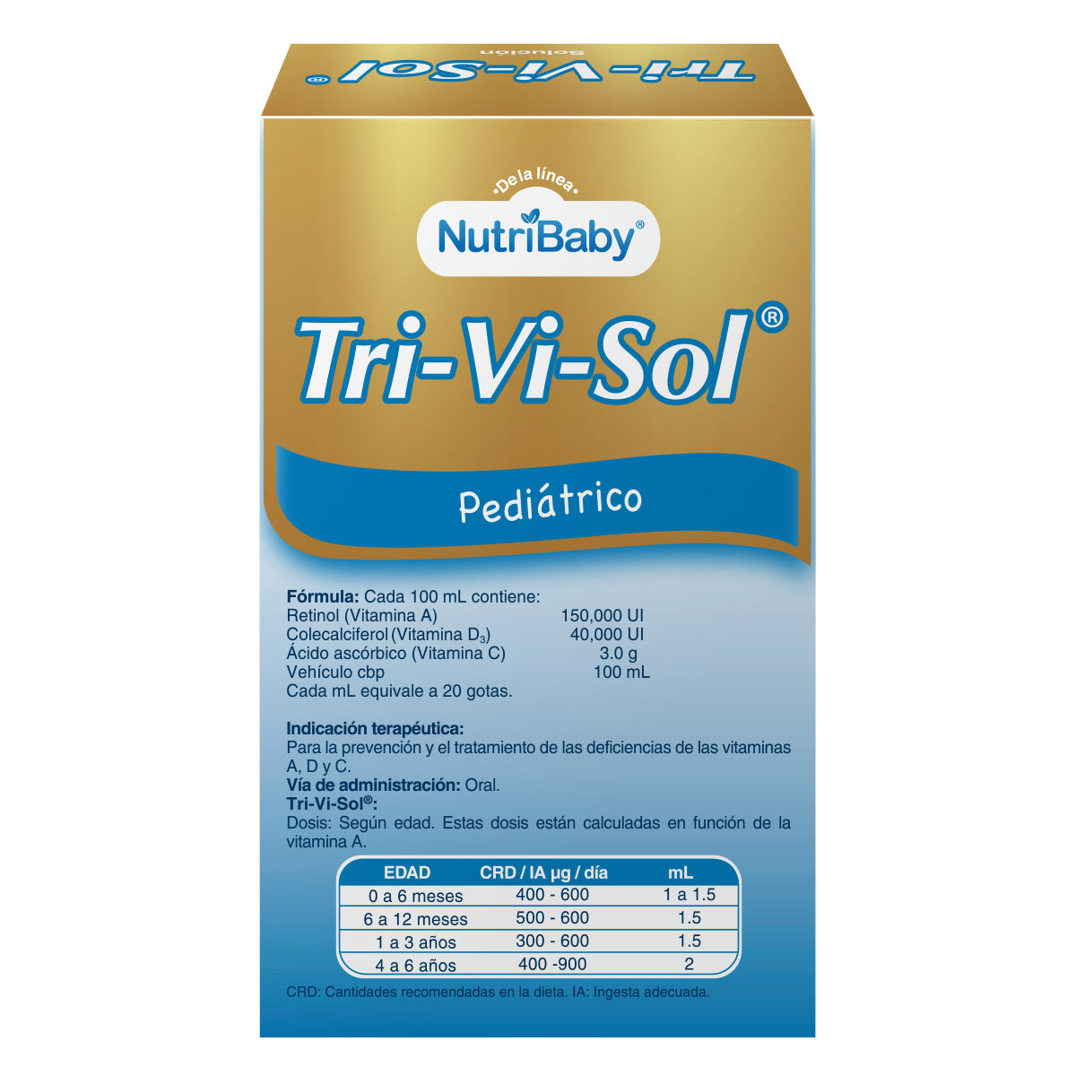 Tri-Vi-Sol - Frasco Con Gotero De 60 Ml (Vitaminas A, D Y C)
