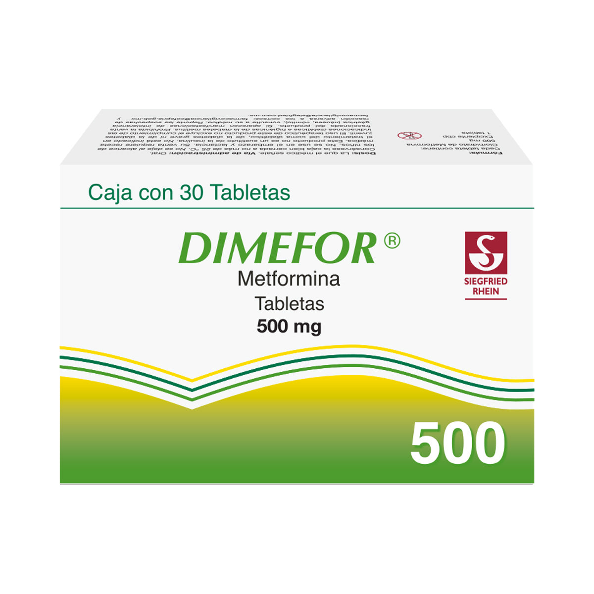 Dimefor 500 Mg - Caja Con 30 Tabletas (Metformina)