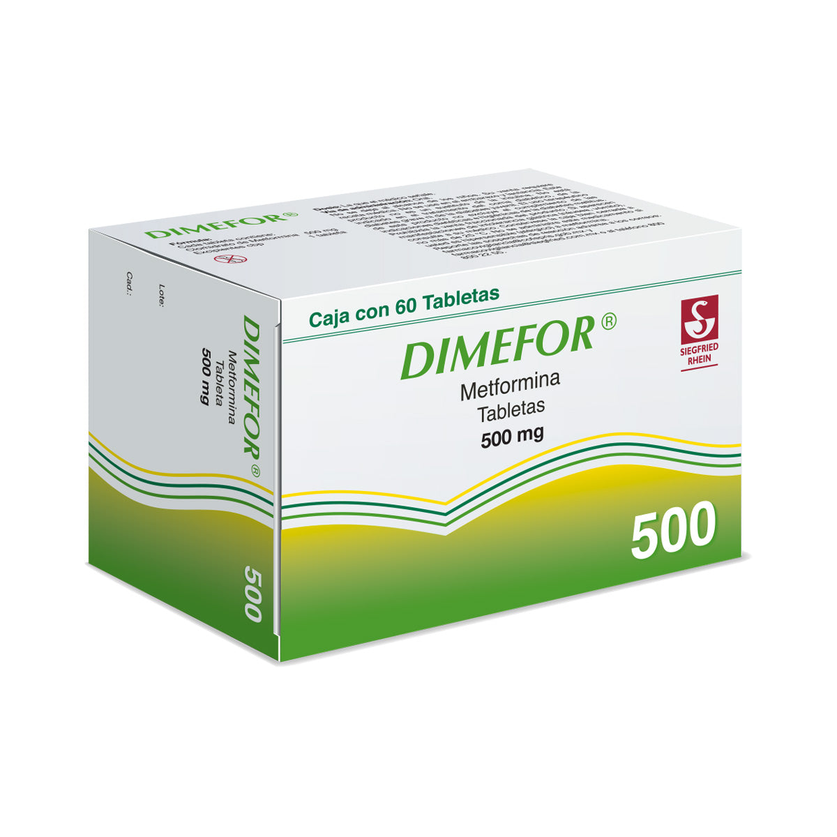 Dimefor 500 Mg - Caja Con 60 Tabletas (Metformina)