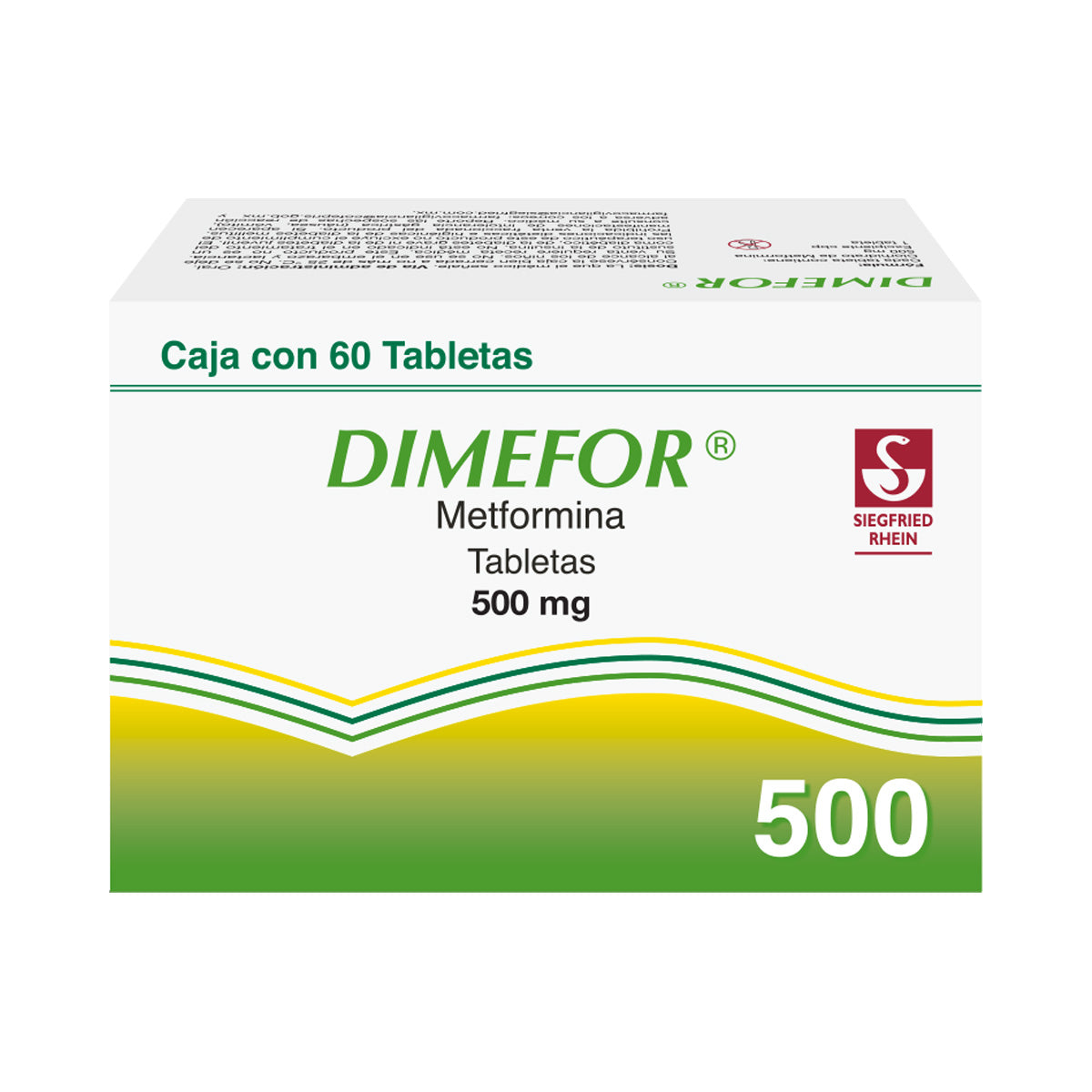 Dimefor 500 Mg - Caja Con 60 Tabletas (Metformina)