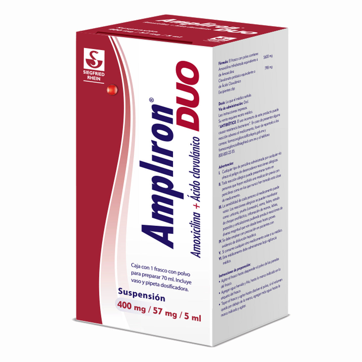 AMPLIRON-DUO400/57 MG FRASCO  POLVO 70 ML