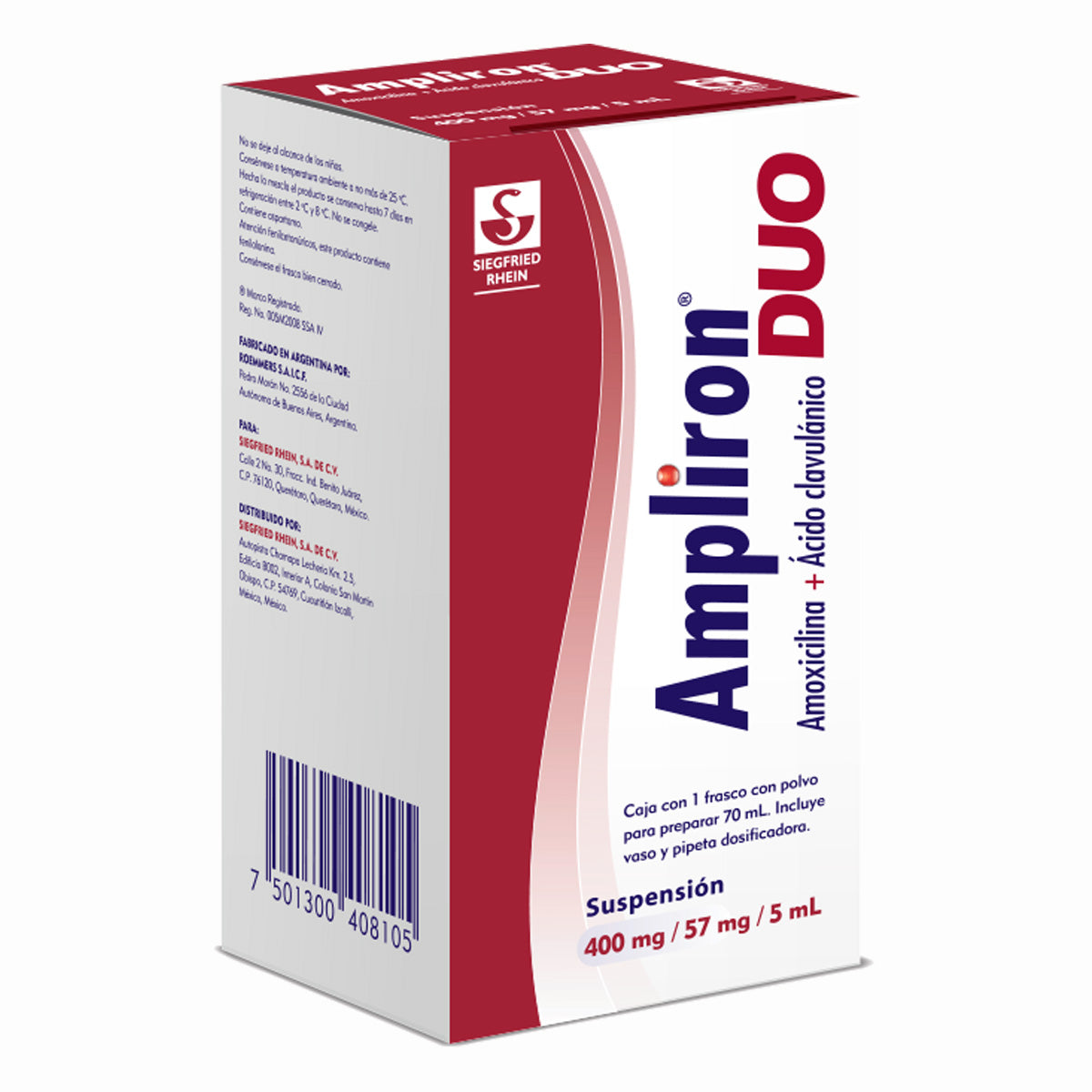 AMPLIRON-DUO400/57 MG FRASCO  POLVO 70 ML