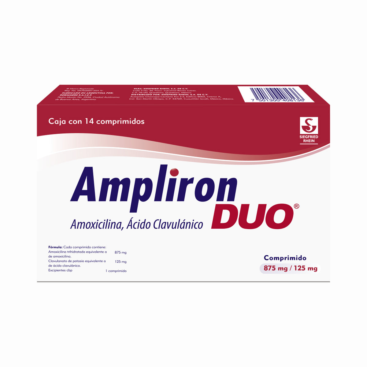 AMPLIRON-DUO 875/125 MG COMP 14