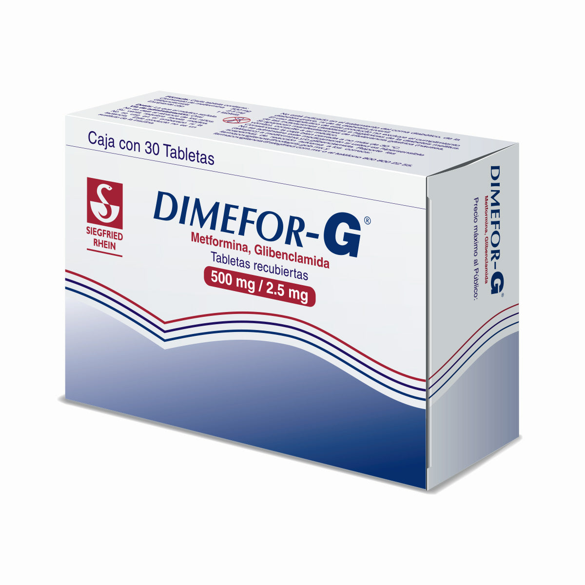 Dimefor G 850 Mg / 2.5Mg - Caja Con 30 Tabletas (Metformina Y Glibenclamida)