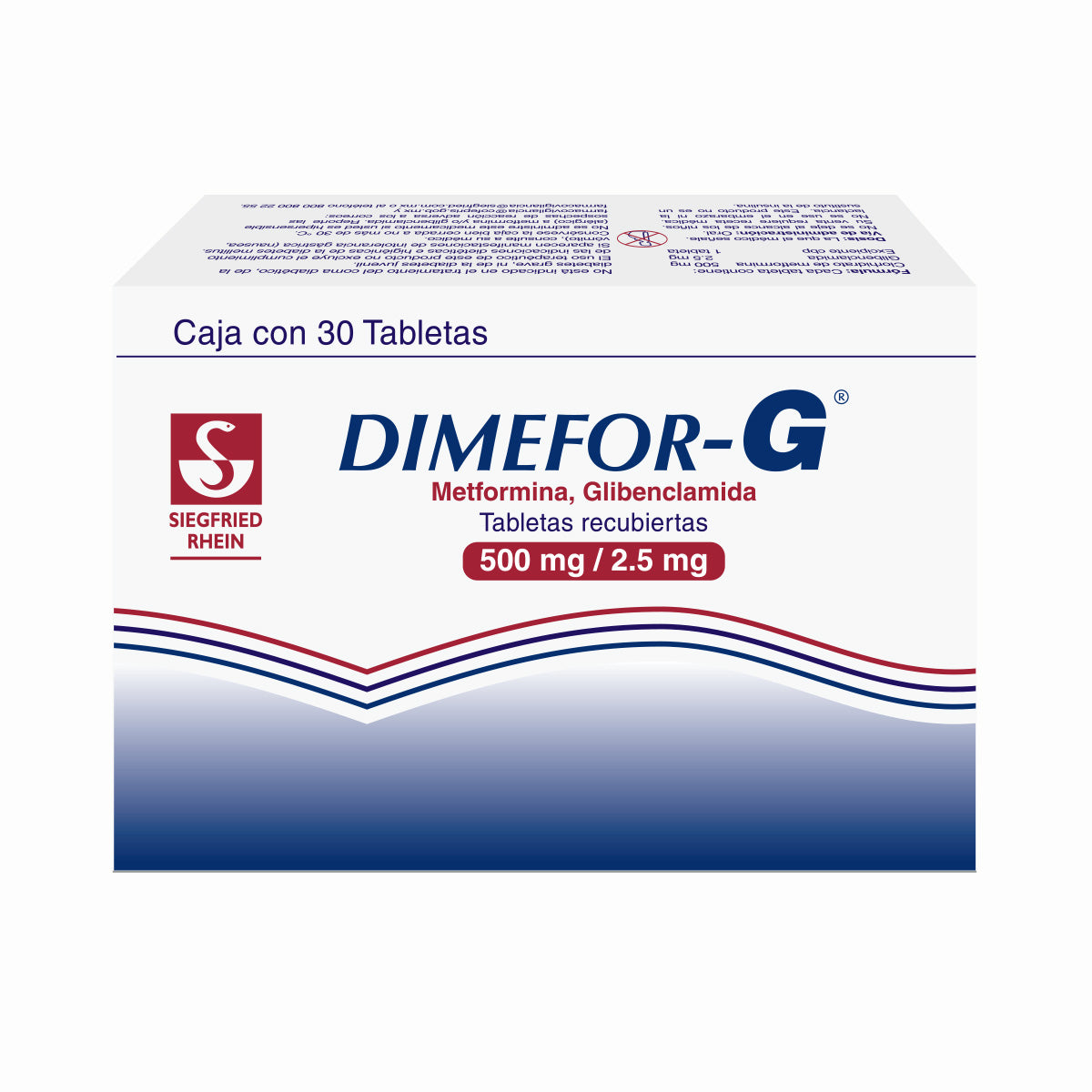 Dimefor G 850 Mg / 2.5Mg - Caja Con 30 Tabletas (Metformina Y Glibenclamida)