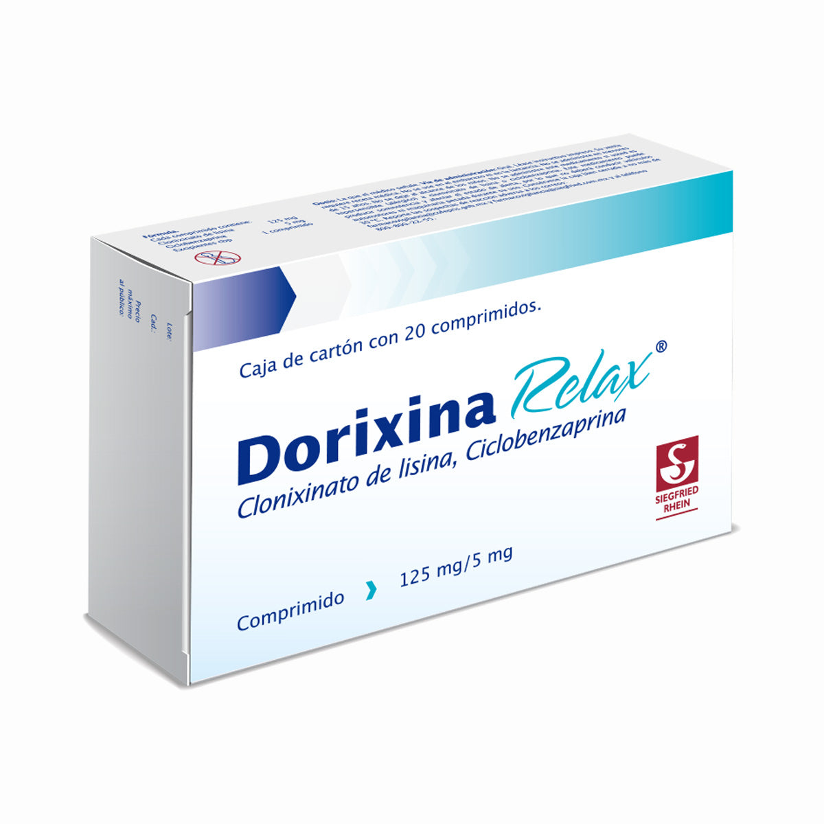 Dorixina Relax 125Mg - Caja Con 20 Comprimidos (Clonixinato De Lisina Y Clorhidrato De Ciclobenzapri