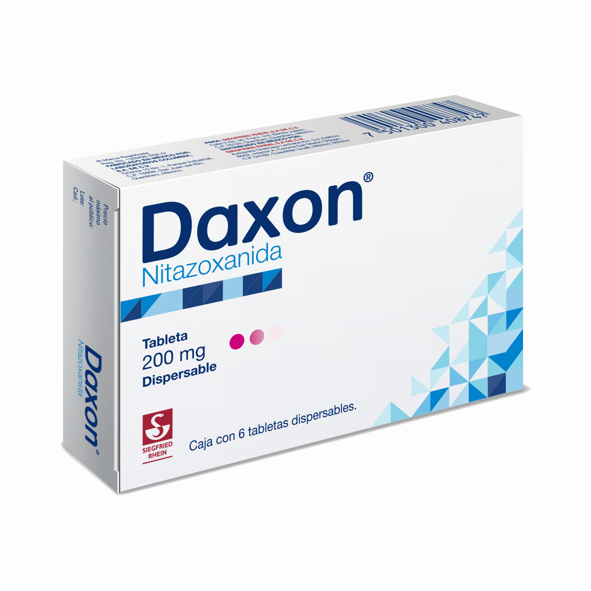 Daxon 200 Mg - Caja Con 6 Tabletas Nitazoxanida 7501300408747