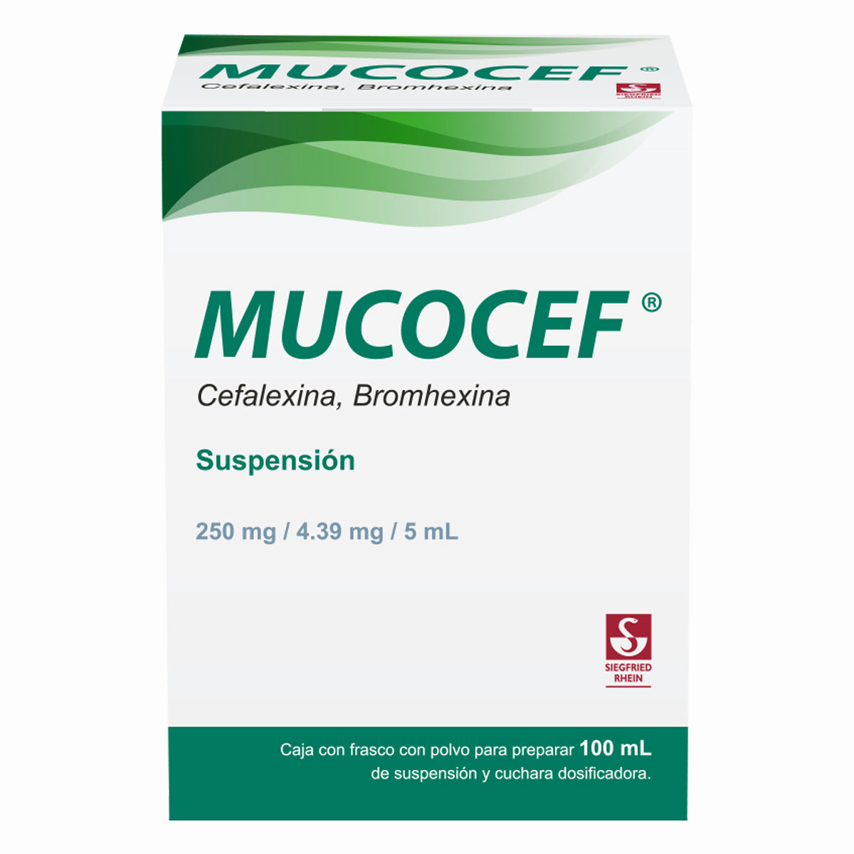 Mucocef 250 Mg / 4.39 Mg - Suspensión 100 Ml (Cefalexina Y Bromhexina)