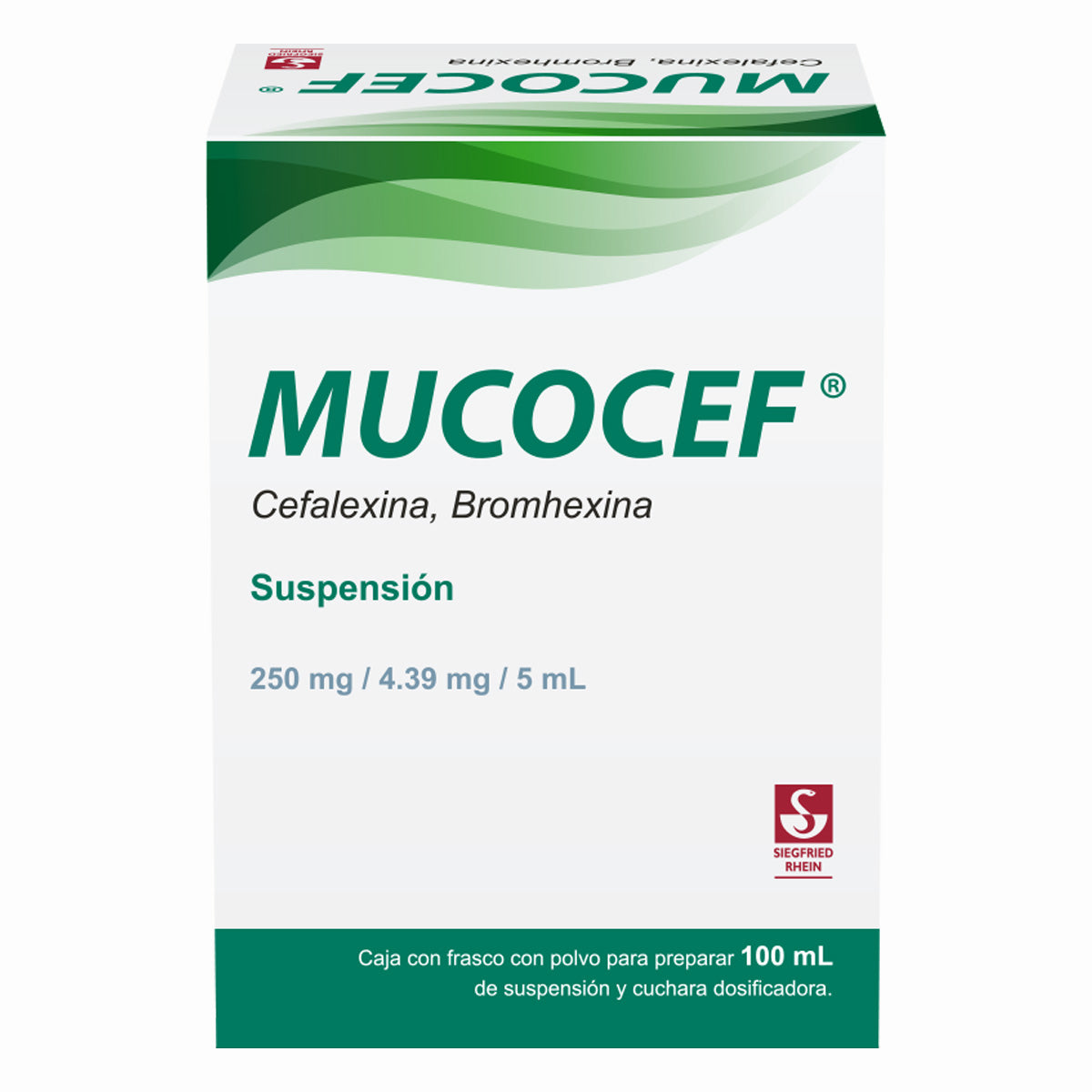 Mucocef 250 Mg / 4.39 Mg - Suspensión 100 Ml (Cefalexina Y Bromhexina)