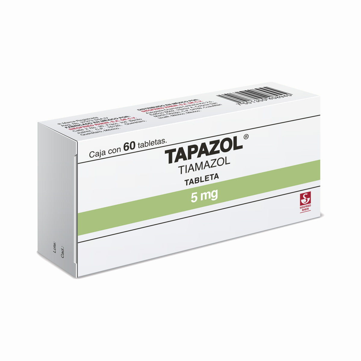 Tapazol 5 Mg Con  60 Tabletas 