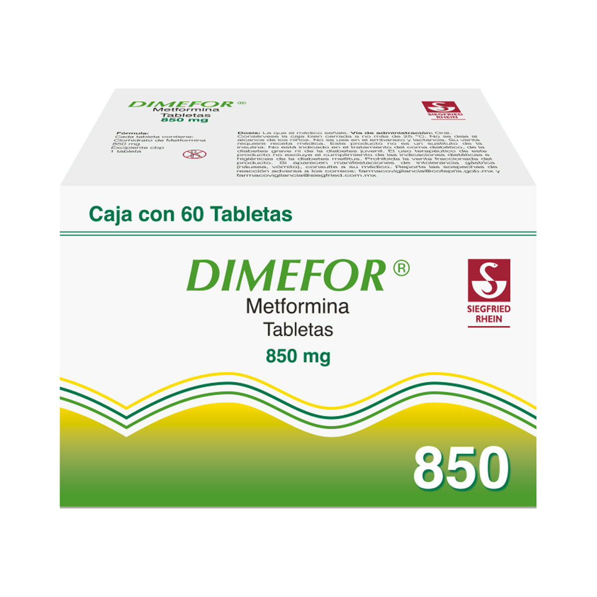 Dimefor 850 Miligramos Tabletas  60