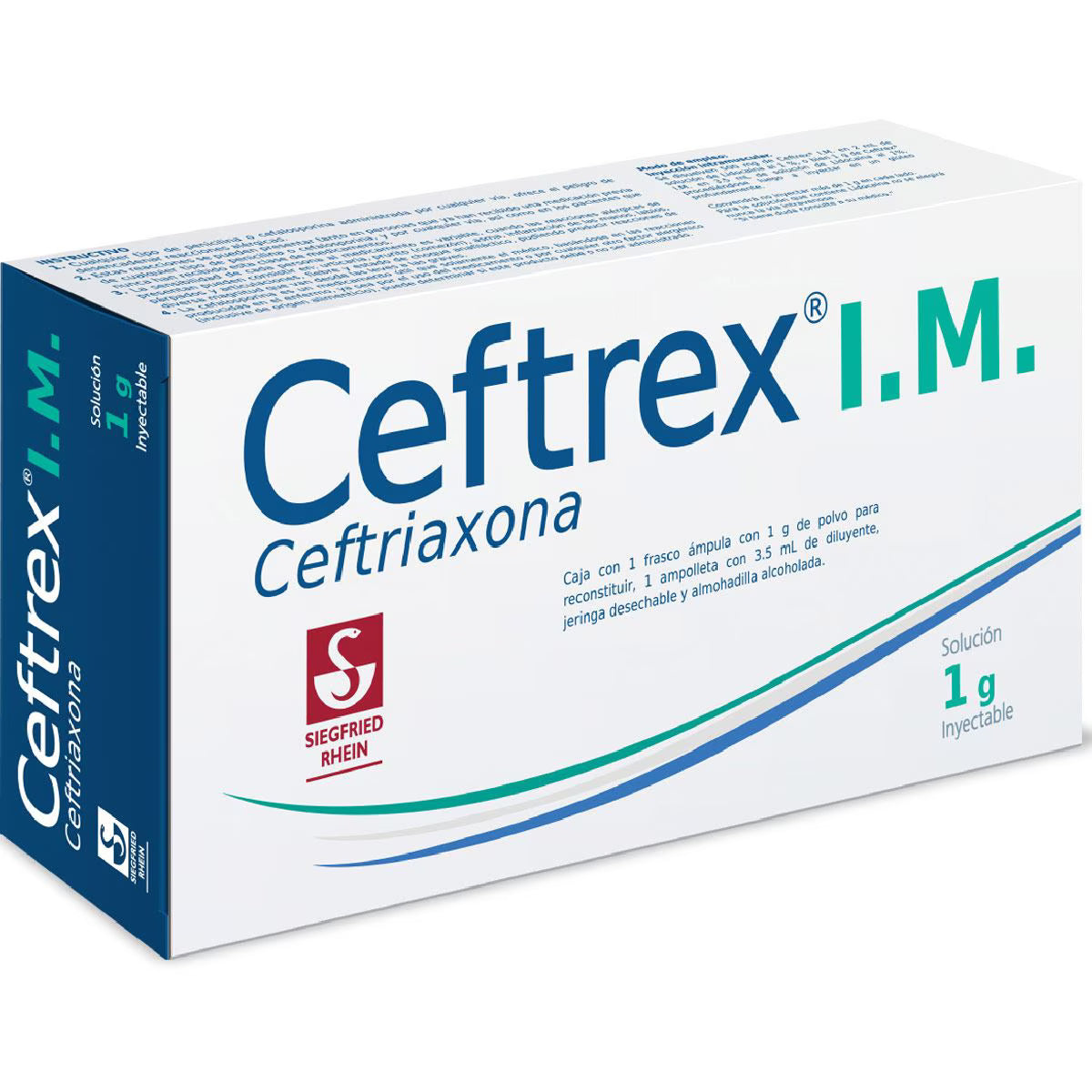 Ceftrex I.M. 1 G - Ampolleta Con Solucion Inyectable 3.5 Ml (Ceftriaxona)