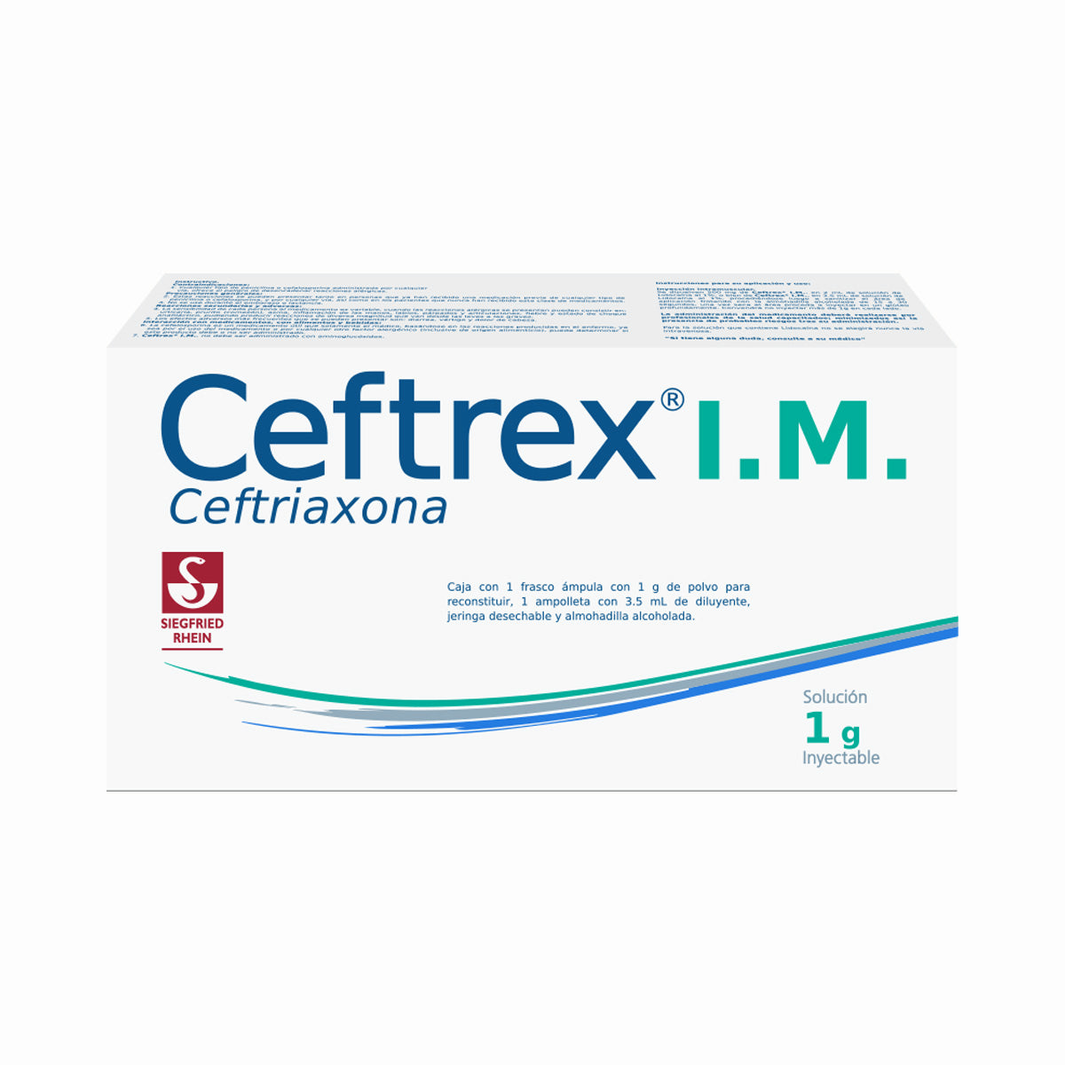 Ceftrex I.M. 1 G - Ampolleta Con Solucion Inyectable 3.5 Ml (Ceftriaxona)