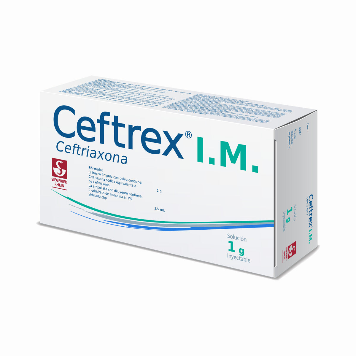 Ceftrex I.M. 1 G - Ampolleta Con Solucion Inyectable 3.5 Ml (Ceftriaxona)