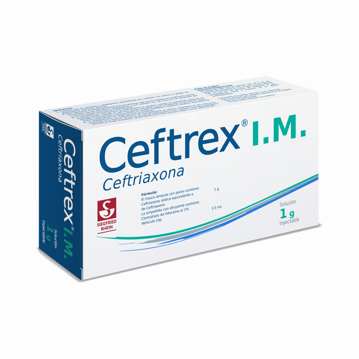 Ceftrex I.M. 1 G - Ampolleta Con Solucion Inyectable 3.5 Ml (Ceftriaxona)