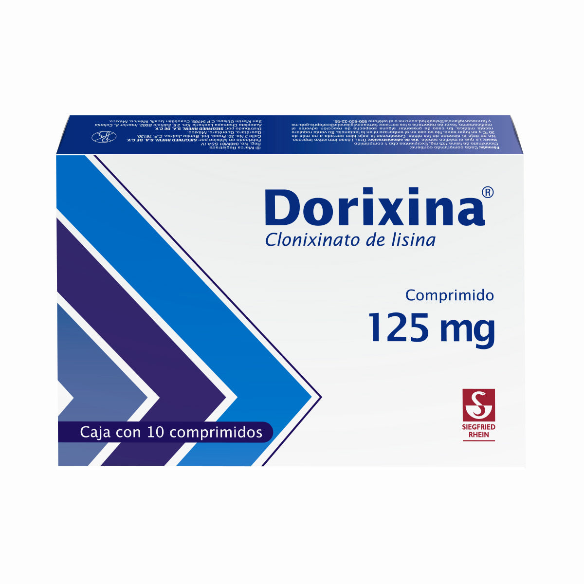 Dorixina 125 Mg - Caja Con 10 Comprimidos (Clonixinato De Lisina)