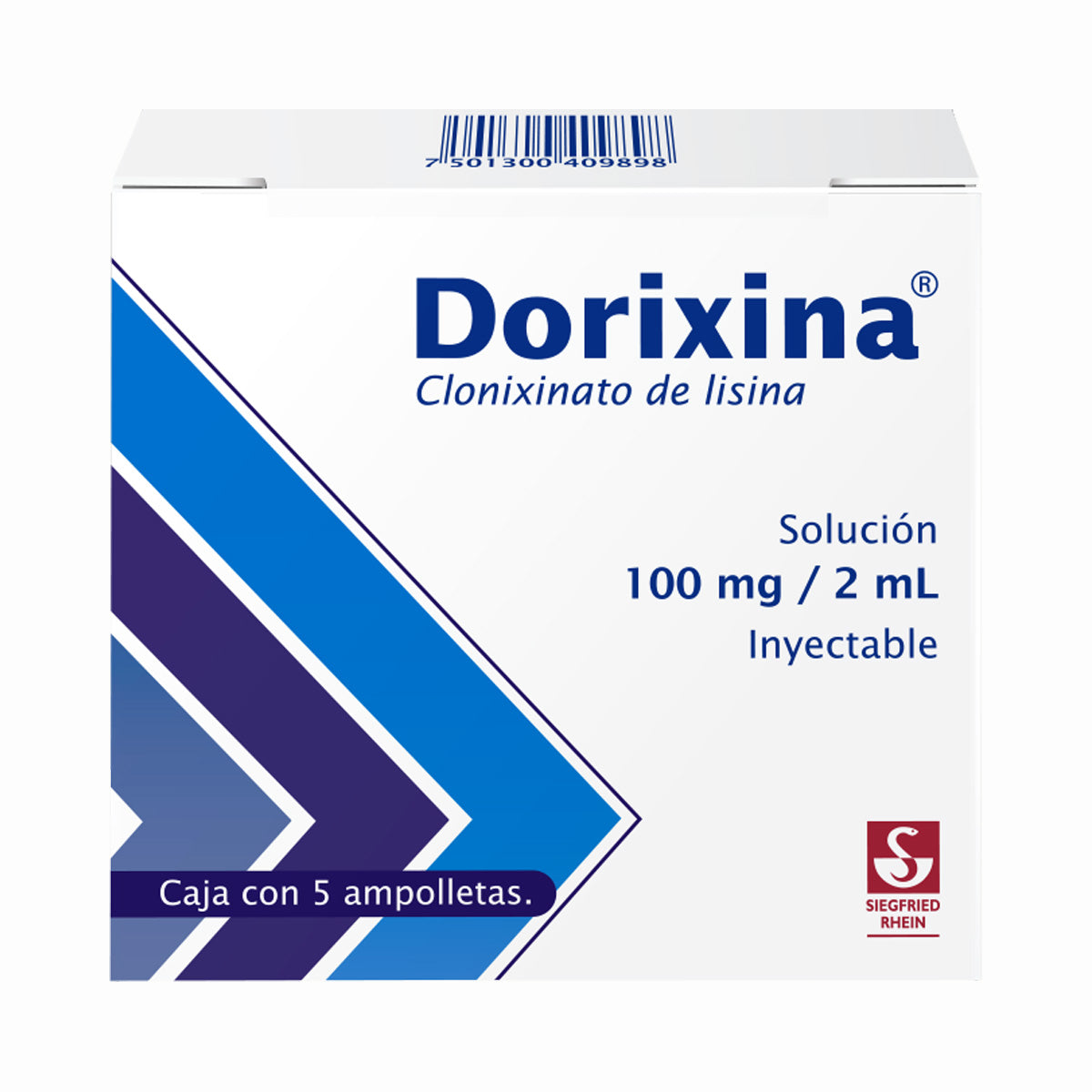 Dorixina 100 Mg - Caja Con 5 Ampolletas Clonixinato De Lisina 7501300409898