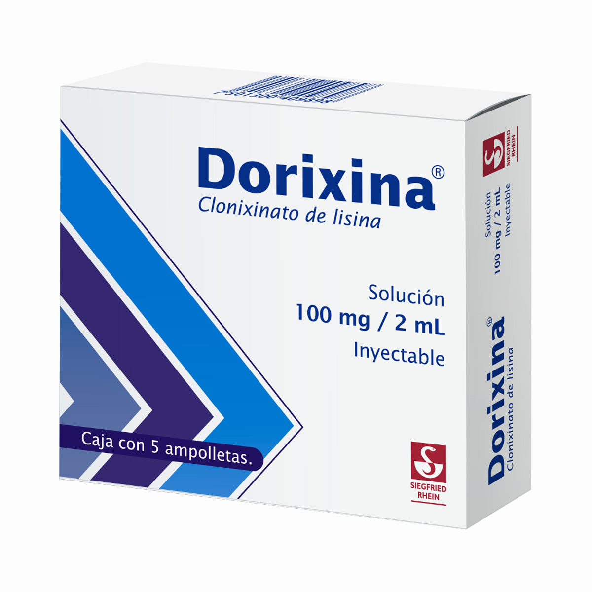 Dorixina 100 Mg - Caja Con 5 Ampolletas Clonixinato De Lisina 7501300409898