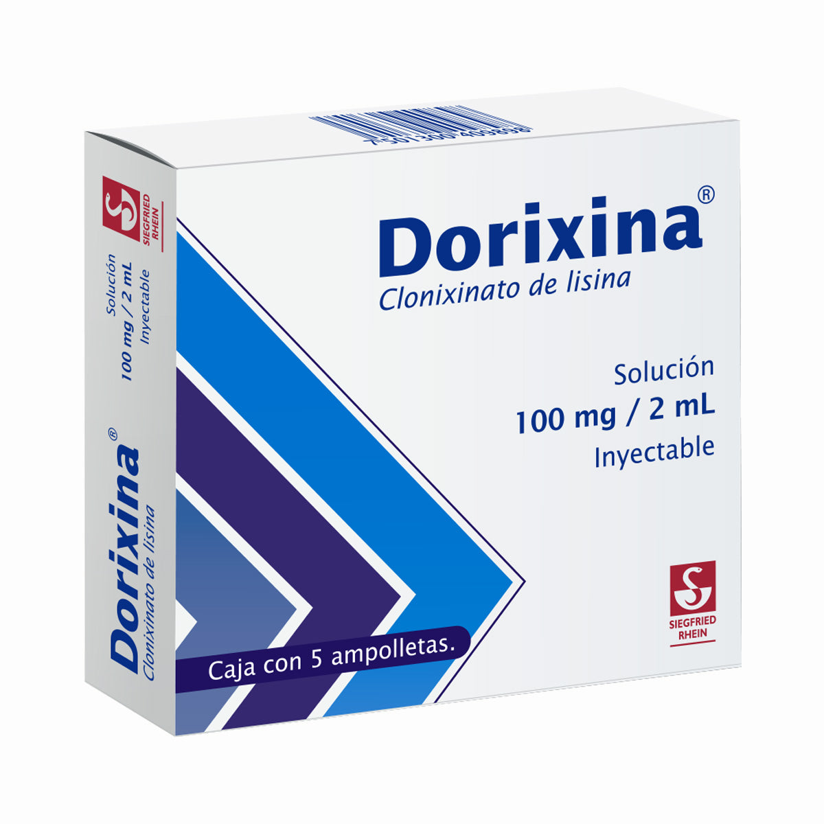 Dorixina 100 Mg - Caja Con 5 Ampolletas Clonixinato De Lisina 7501300409898