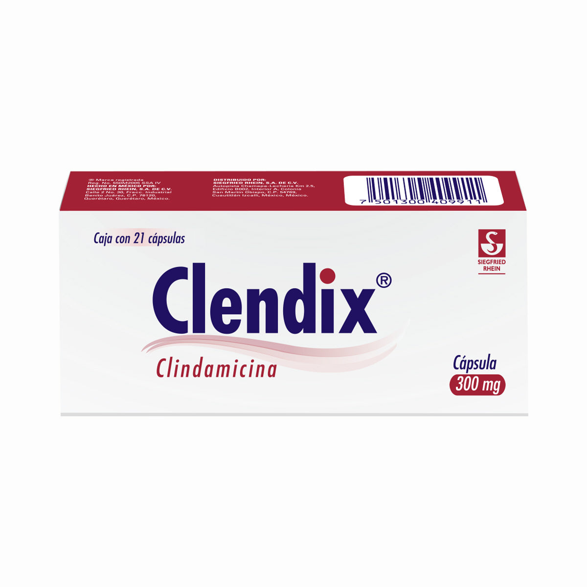 Clendix 300 Mg - Caja Con 21 Cápsulas (Clindamicina)