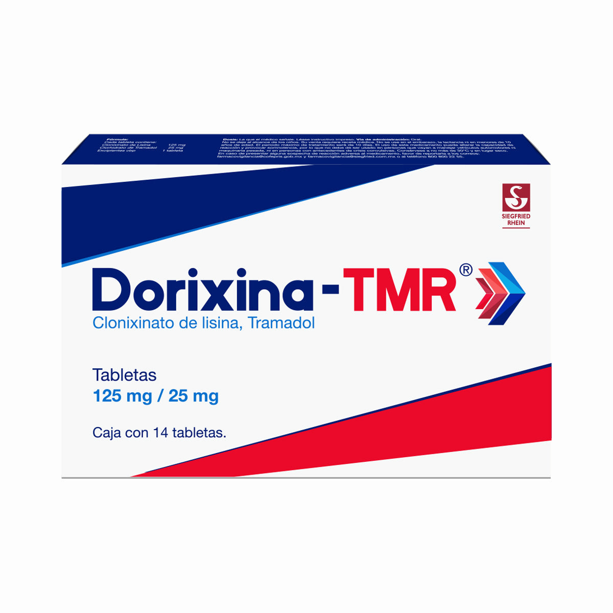 Dorixina-Tmr 125 Mg / 25 Mg - Caja Con 20 Comprimidos (Clonixinato De Lisina Y Clorhidrato De Tramad