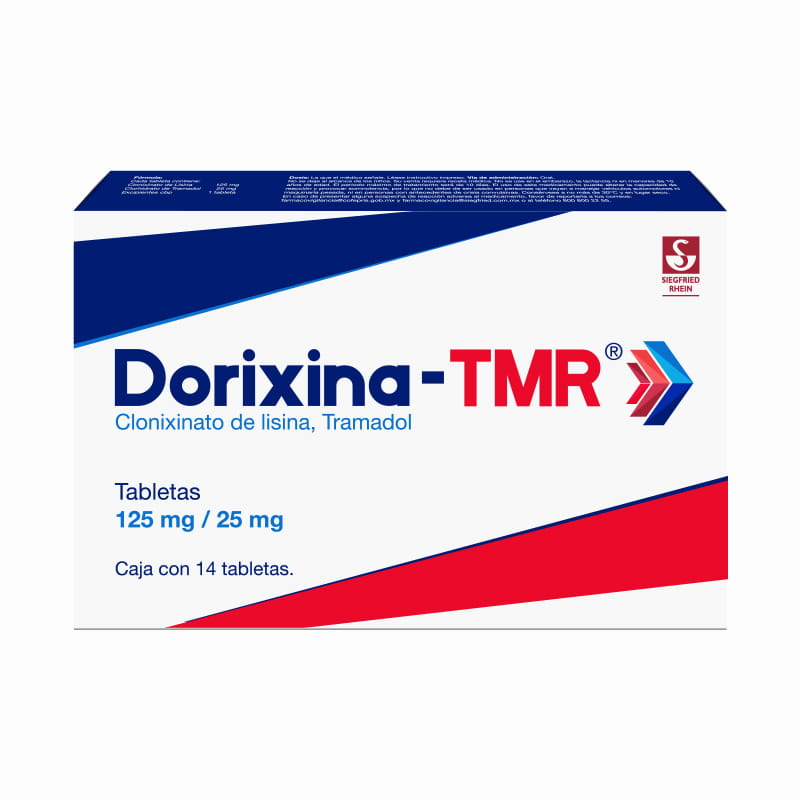 Dorixina-Tmr 125 Mg / 25 Mg - Caja Con 20 Comprimidos (Clonixinato De Lisina Y Clorhidrato De Tramad