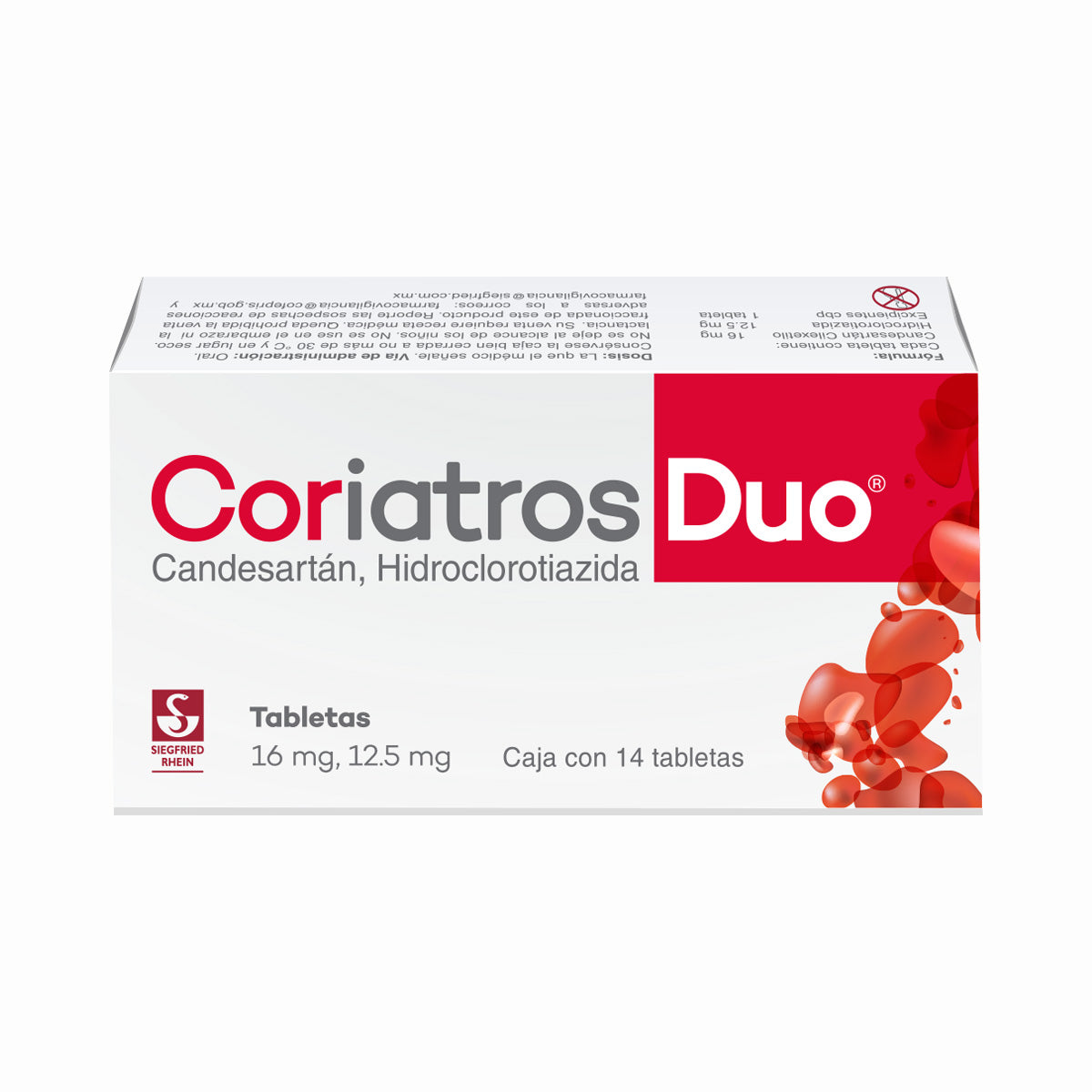 Coriatros Duo 16 Mg / 12.5 Mg - Caja Con 14 Tabletas (Candesartán Y Hidroclorotiazida)