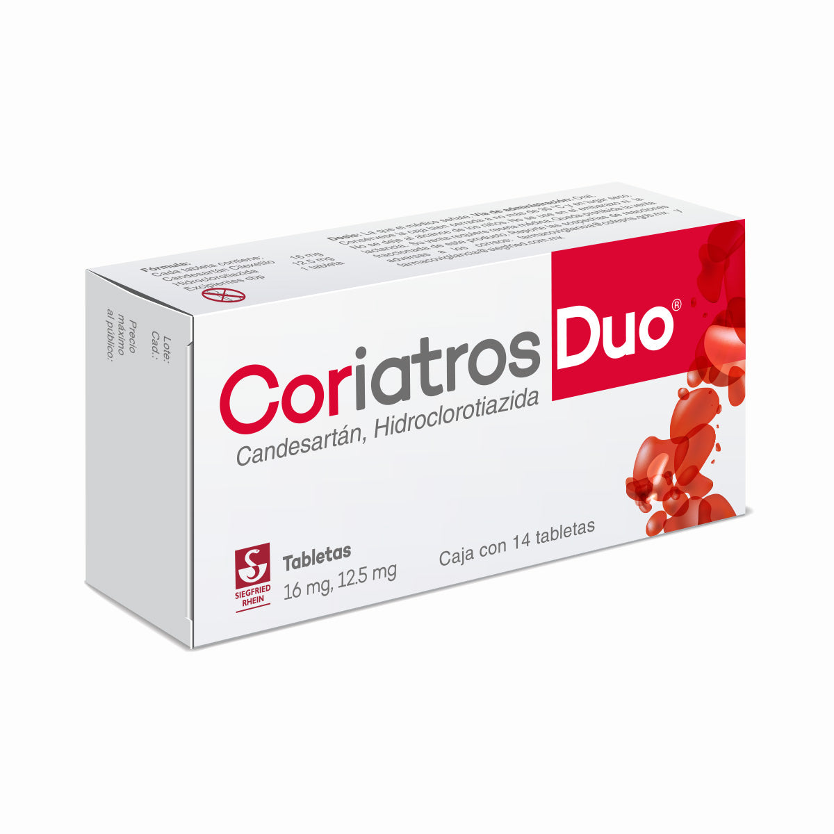 Coriatros Duo 16 Mg / 12.5 Mg - Caja Con 14 Tabletas (Candesartán Y Hidroclorotiazida)