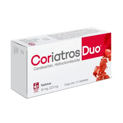 Coriatros Duo 16 Mg / 12.5 Mg - Caja Con 14 Tabletas (Candesartán Y Hidroclorotiazida)
