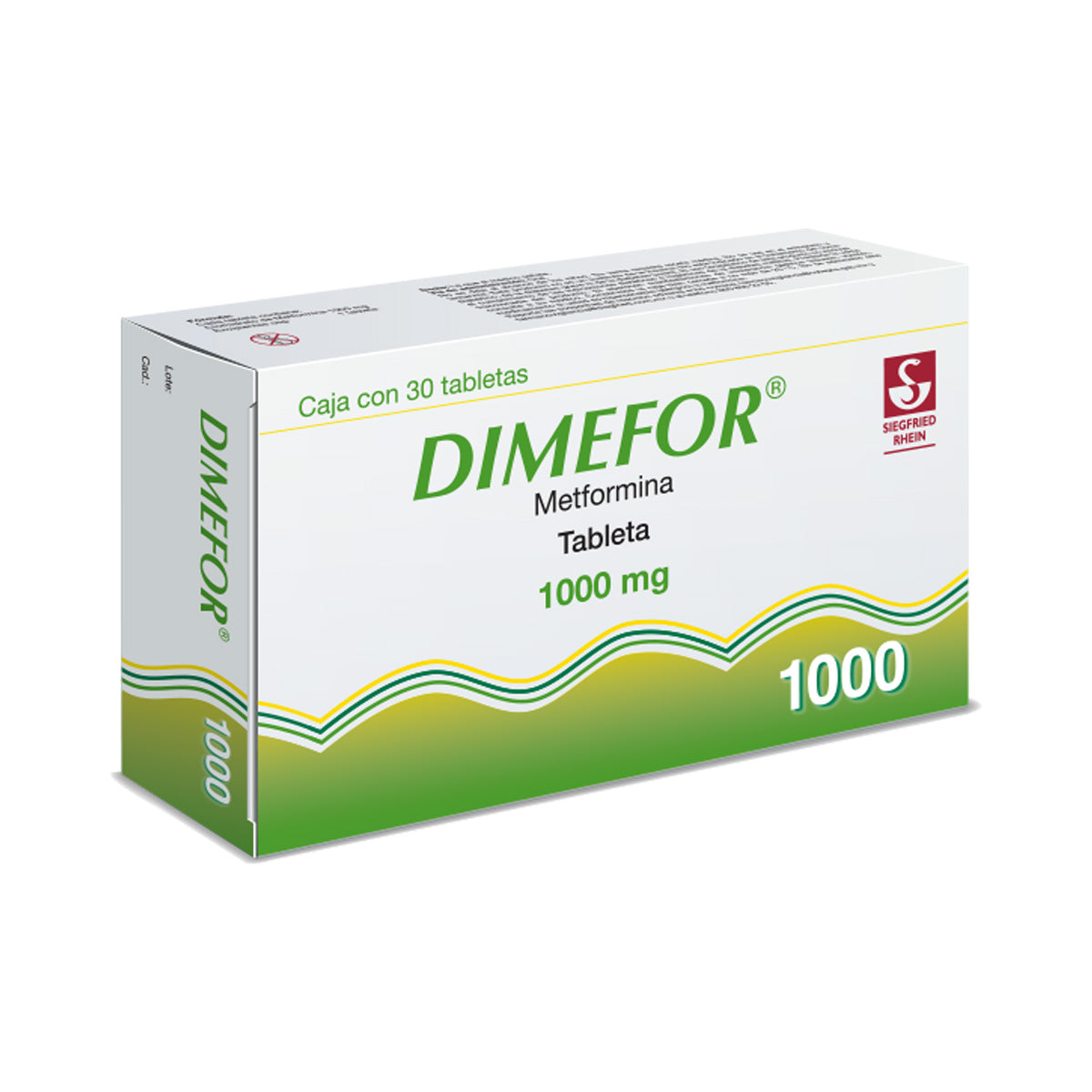 Dimefor 1000 Mg - Caja Con 30 Tabletas (Metformina)