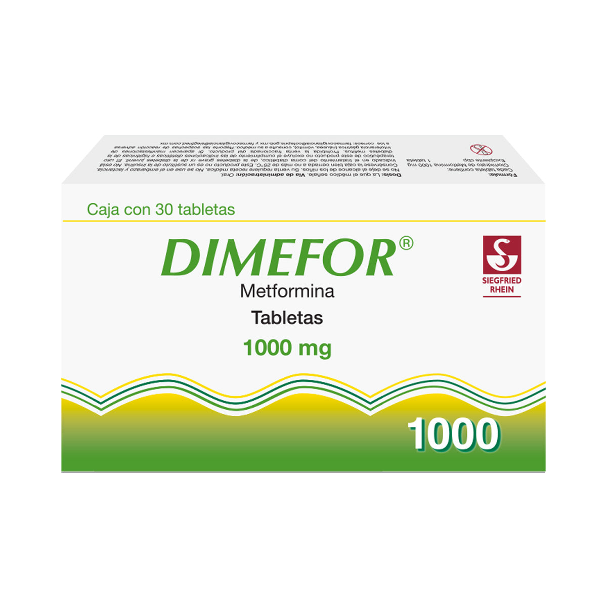 Dimefor 1000 Mg - Caja Con 30 Tabletas (Metformina)