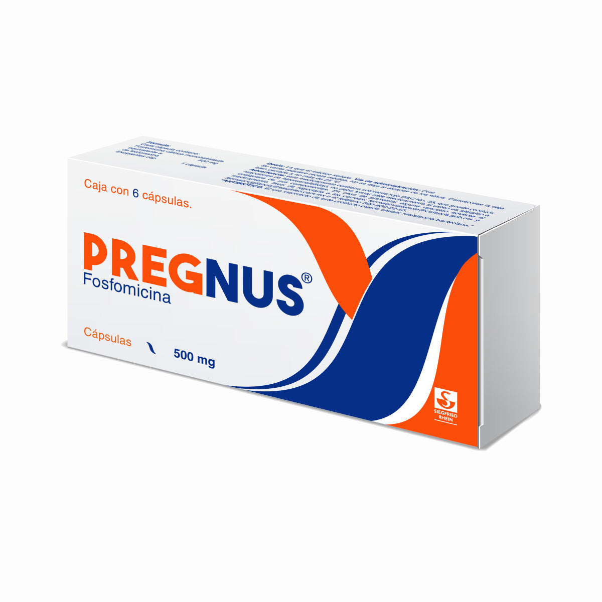 Pregnus 500 Mg - 6 Cápsulas Fosfomicina 7501300420497