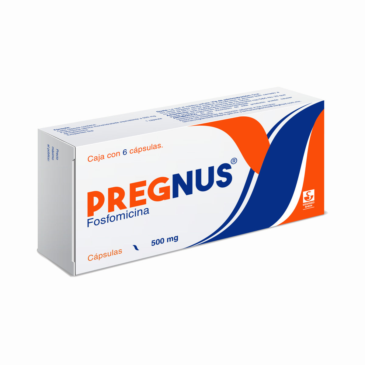 Pregnus 500 Mg - 6 Cápsulas Fosfomicina 7501300420497