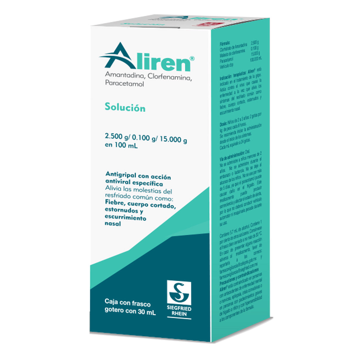 Aliren 30 Ml - Gotas Pediátricas Amantadina, Paracetamol Y Clorfenamina 7501300420565