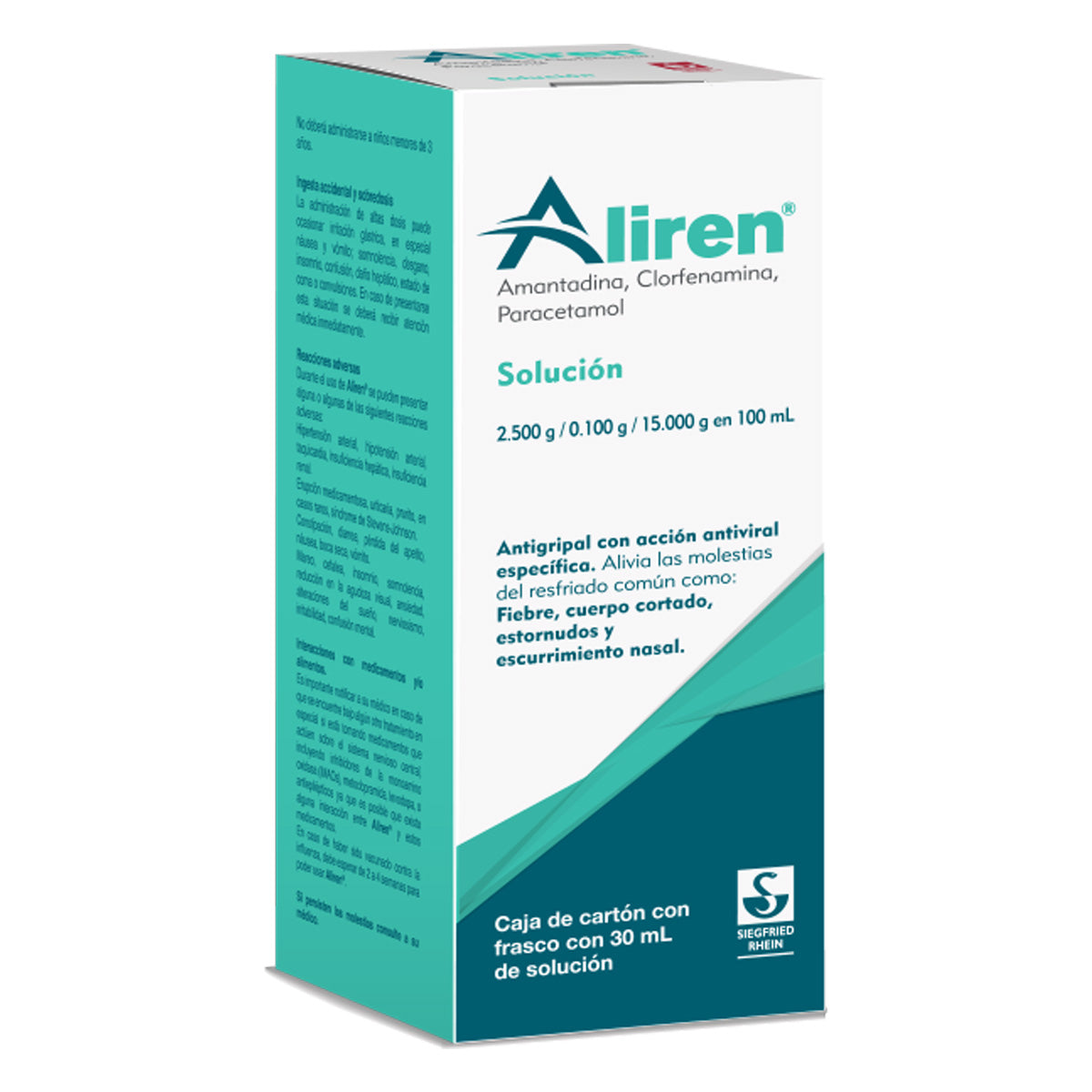 Aliren 30 Ml - Gotas Pediátricas Amantadina, Paracetamol Y Clorfenamina 7501300420565