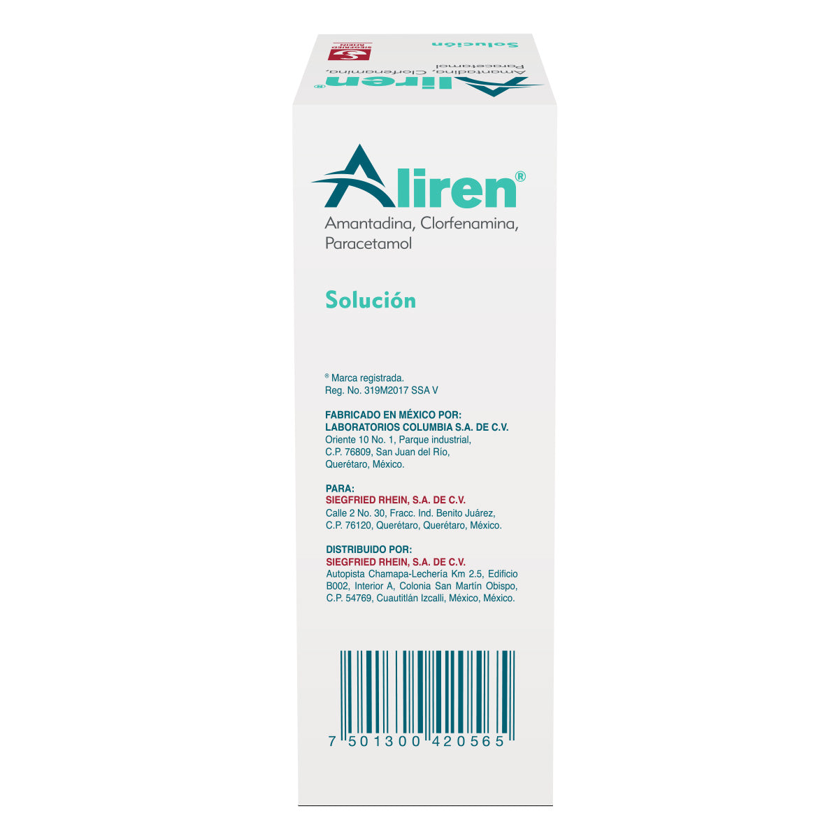 Aliren 30 Ml - Gotas Pediátricas Amantadina, Paracetamol Y Clorfenamina 7501300420565