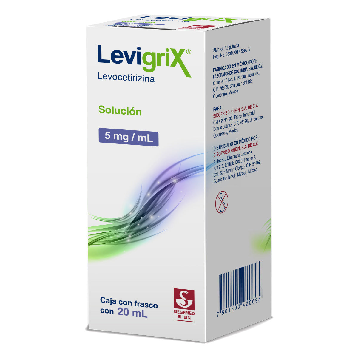 Levigrix 5 Mg - Frasco Gotero 20 Ml (Levocetirizina)
