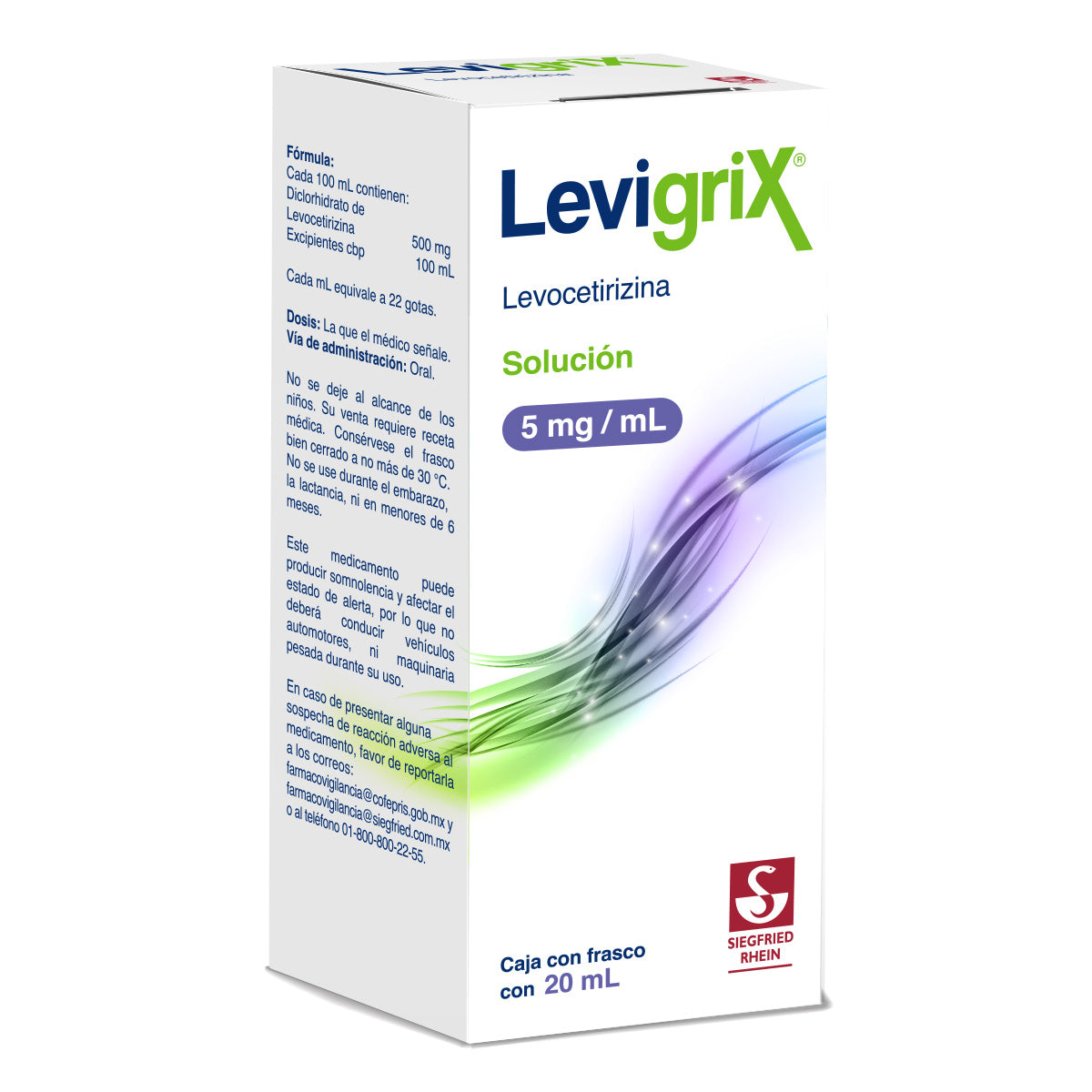 Levigrix 5 Mg - Frasco Gotero 20 Ml (Levocetirizina)